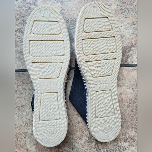 Cousu Main black espadrilles 40 BNWOT - Picture 2 of 2